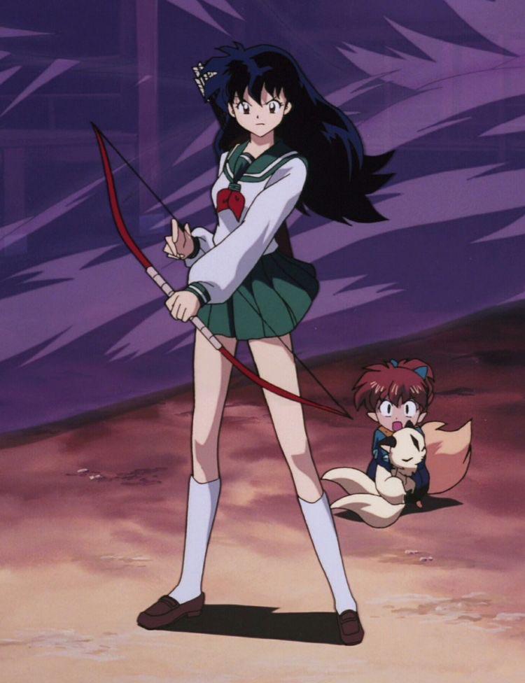 Kagome with her bow and arrow, from the anime Inuyasha. Image from r/inuyasha